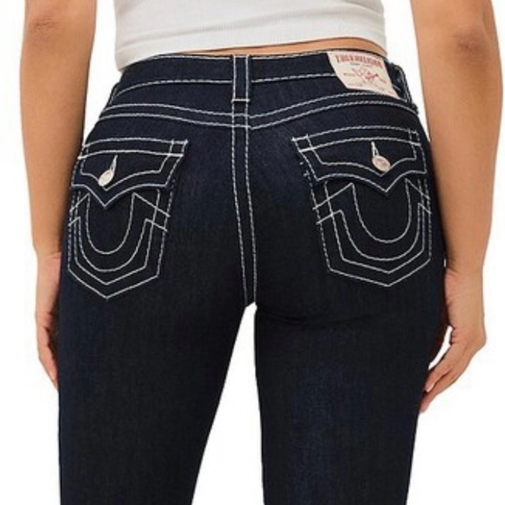 True Religion Premium Dark Wash Flap Pocket Bootcut Jeans